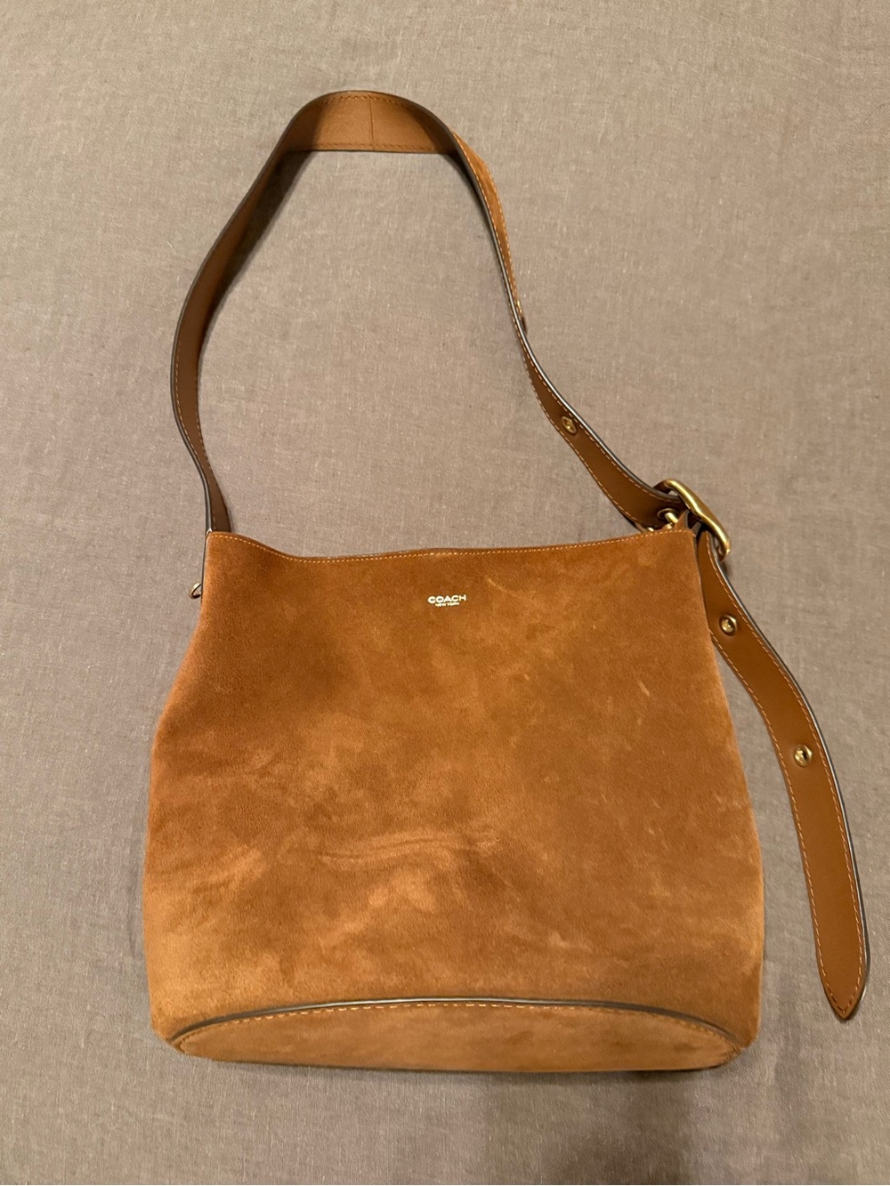 Coach Bleecker Chestnut Suede Shoulder Bag